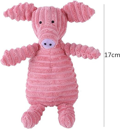 Dimensions de notre peluche côtelée cochon pour chien