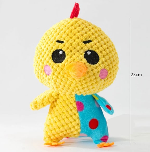 Dimensions de notre peluche à mâcher pour chien - Poussin