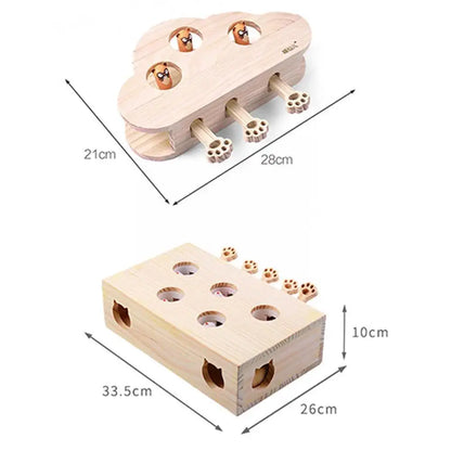 Dimensions Puzzle de chasse en bois pour chat
