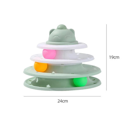 Dimensions de notre tour de jeu avec balles pour chat