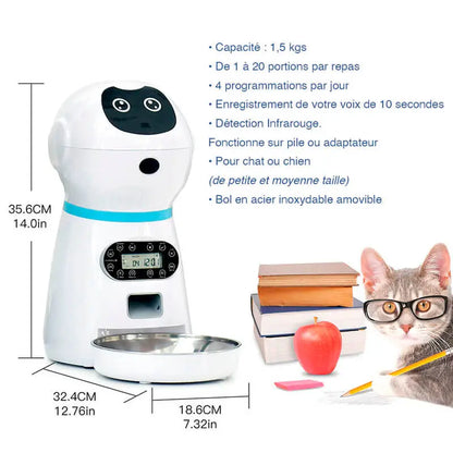 Dimensions du distributeur intelligent de croquettes pour animaux