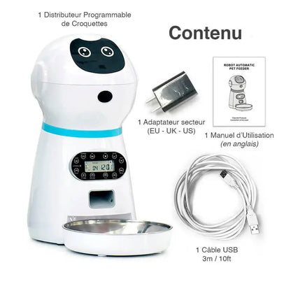 Contenu de notre distributeur intelligent de croquettes pour animaux