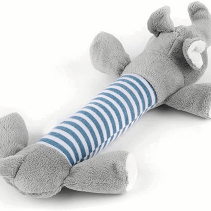 Peluche longue en forme d'éléphant pour chien