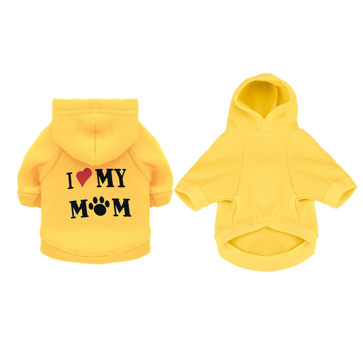 Face et dos de notre pull "I Lov My Mom" pour animaux
