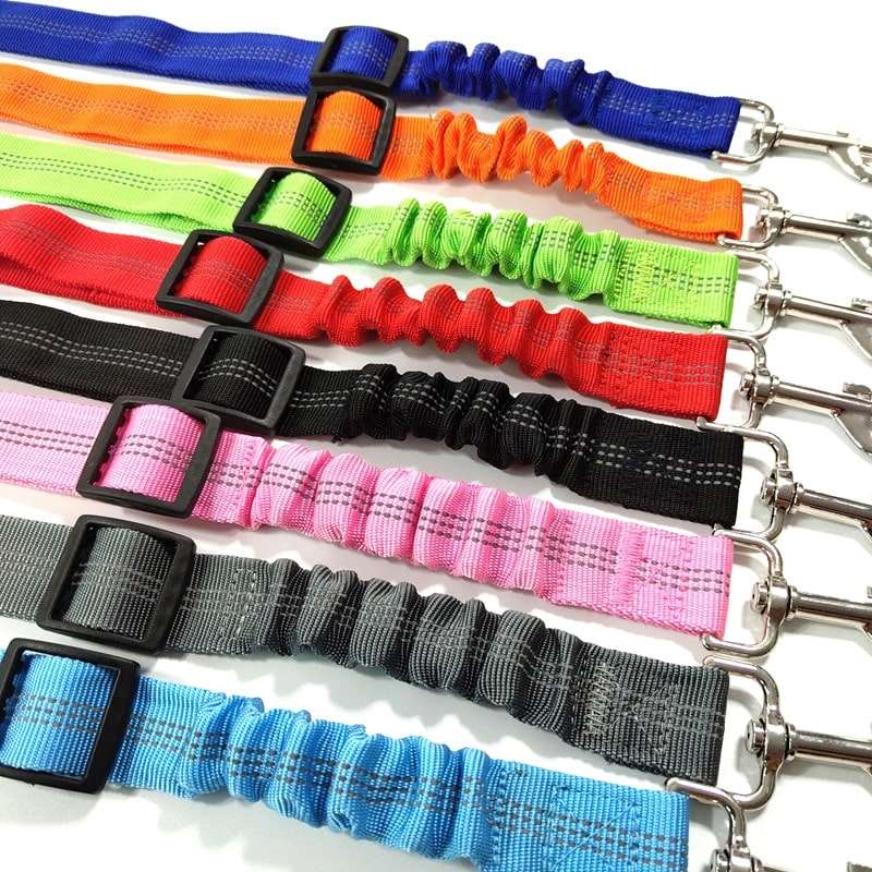 Différents coloris de laisse ceinture de sécurité voiture pour chien 
