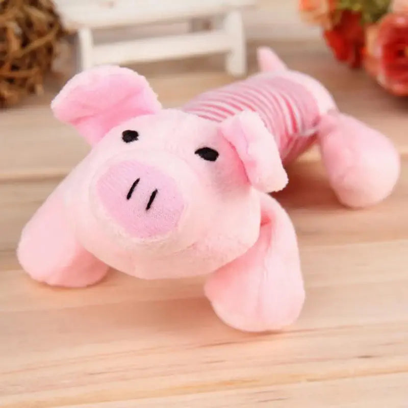 Peluche longue en forme de cochon pour chien