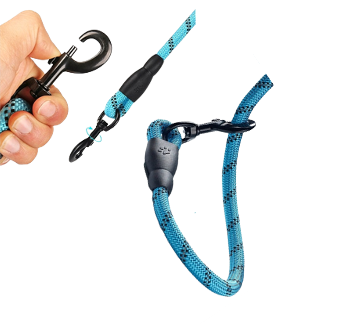 mousqueton pratique sur laisse corde en nylon pour chien