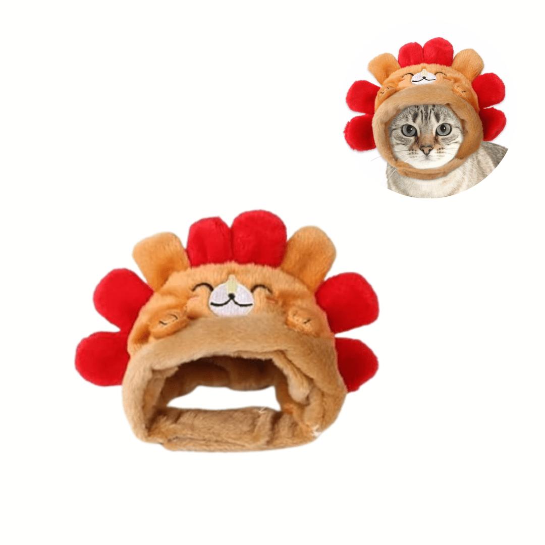 Déguisement de tête fleur pour chat