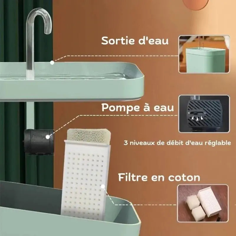 Fontaine à eau pour chat facile d'entretien