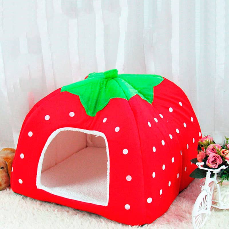 Panier en forme de fraise pour animaux