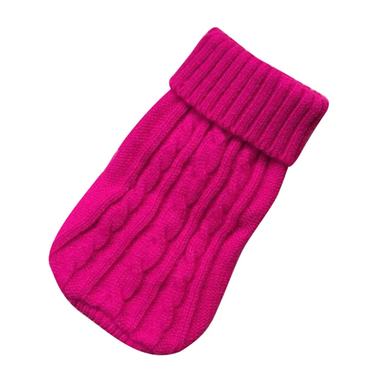 Pull tricoté fuschia pour chien et chat