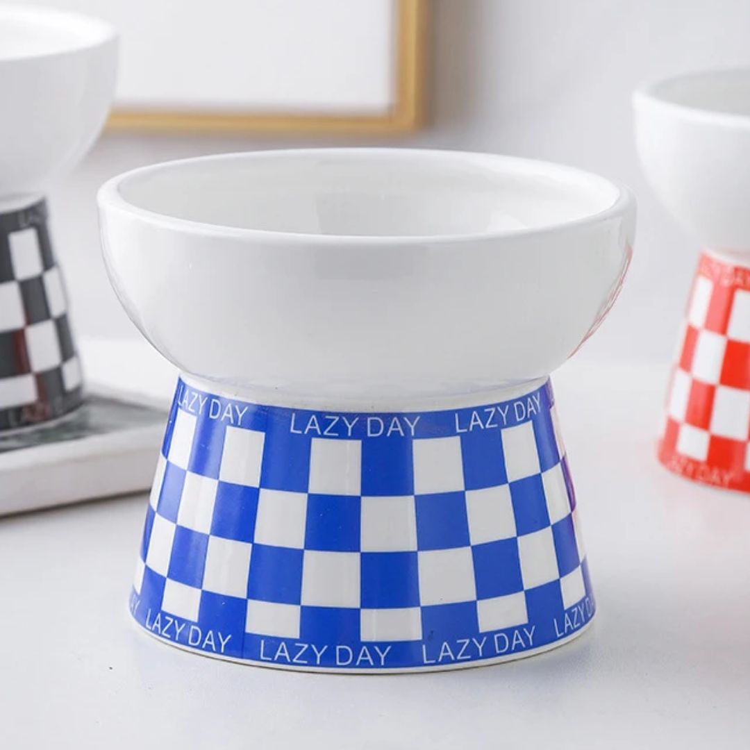 Gamelle céramique design pour chat - Bleu