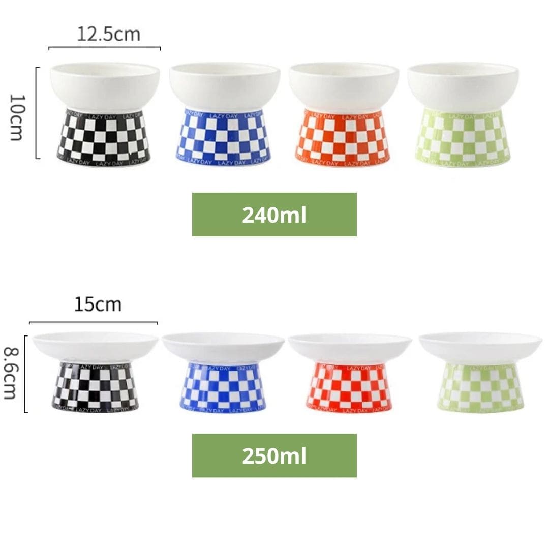 Deux dimensions pour de notre gamelle céramique design pour chat