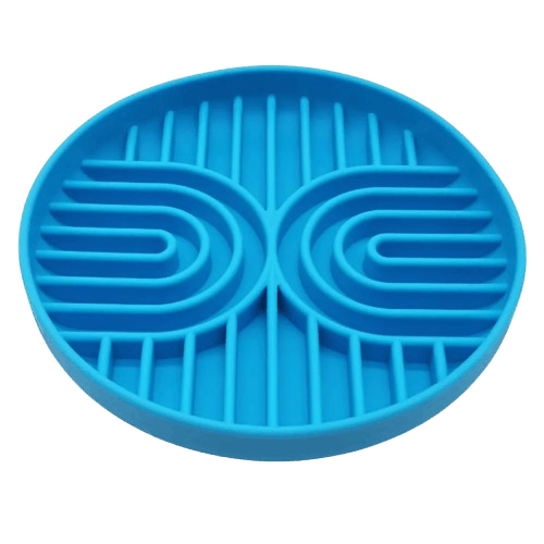 gamelle anti-glouton en silicone couleur bleu