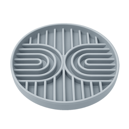 gamelle anti-glouton en silicone couleur bleu gris