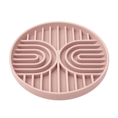 gamelle anti-glouton en silicone couleur rose pastel