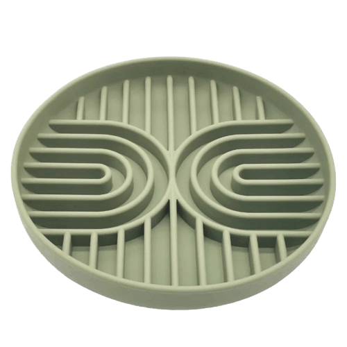 gamelle anti-glouton en silicone couleur sauge