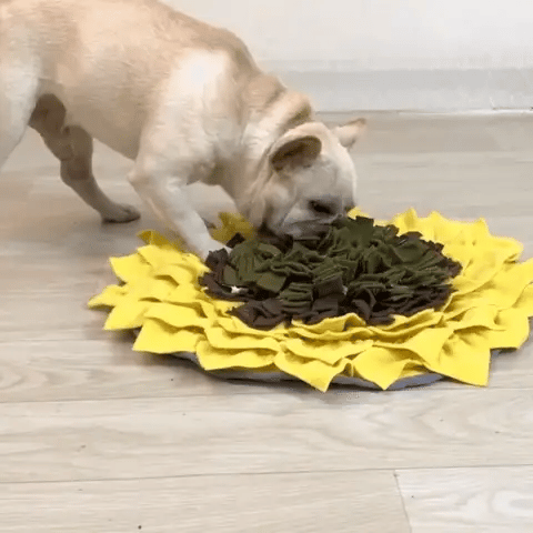 Tapis de fouille pour chien en forme de tournesol