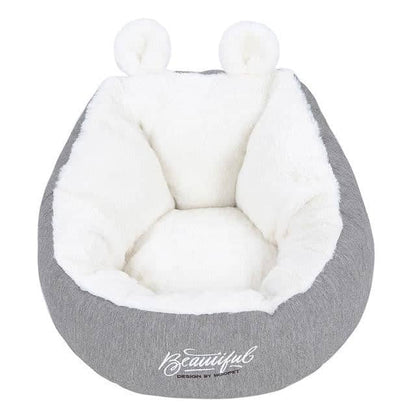 Lit douillet gris en coton pour chat