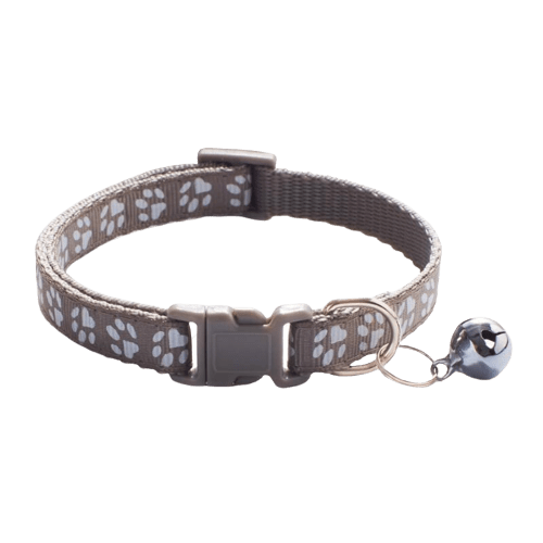 Collier gris avec clochette pour chat