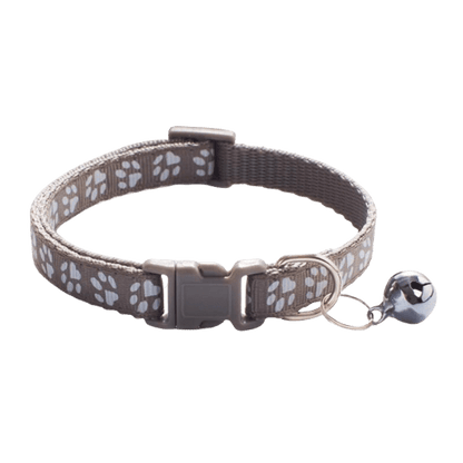 Collier gris avec clochette pour chat