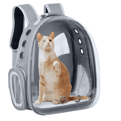 Sac à dos de transport gris pour chien et chat