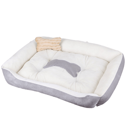 Lit coussin moelleux avec rebords pour chiens et chats - gamme gris