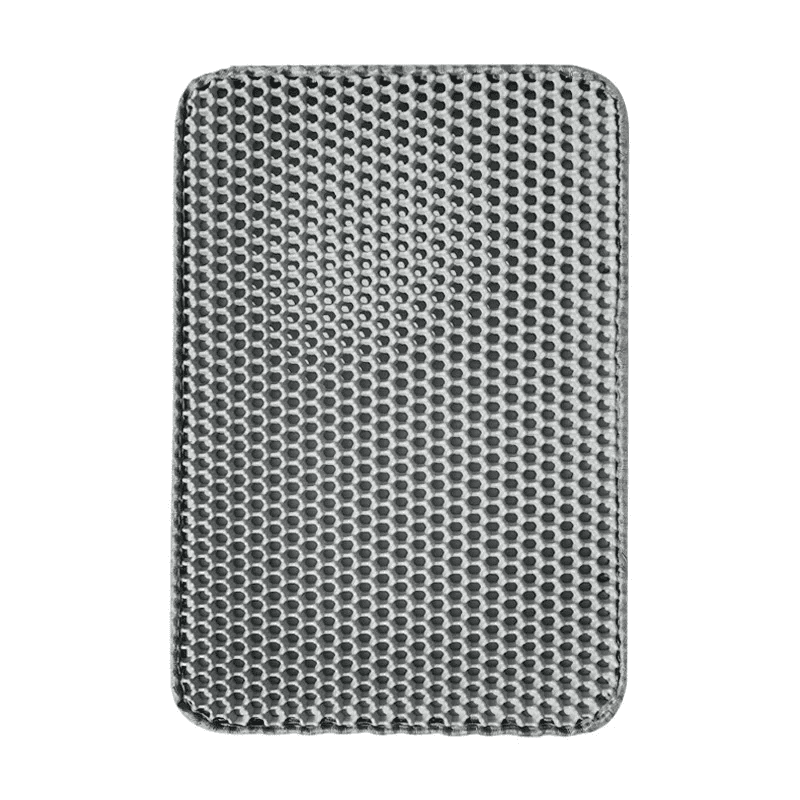 Tapis gris de litière en polymère pour chat
