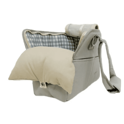 Sac de transport confortable gris pour petit chien et chat