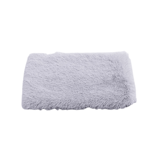 Tapis moelleux gris de couchage pour animaux