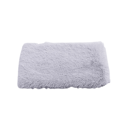 Tapis moelleux gris de couchage pour animaux