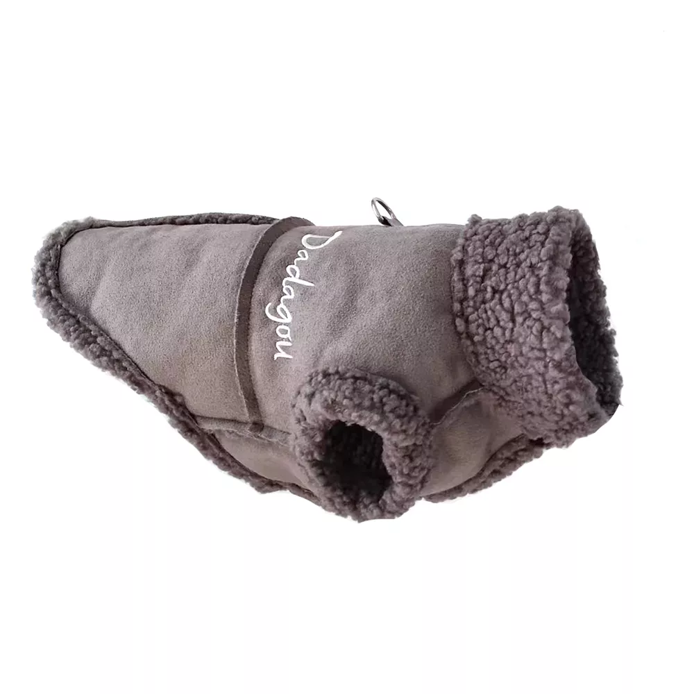 Manteau gris chaud d'hiver style anglais pour chien