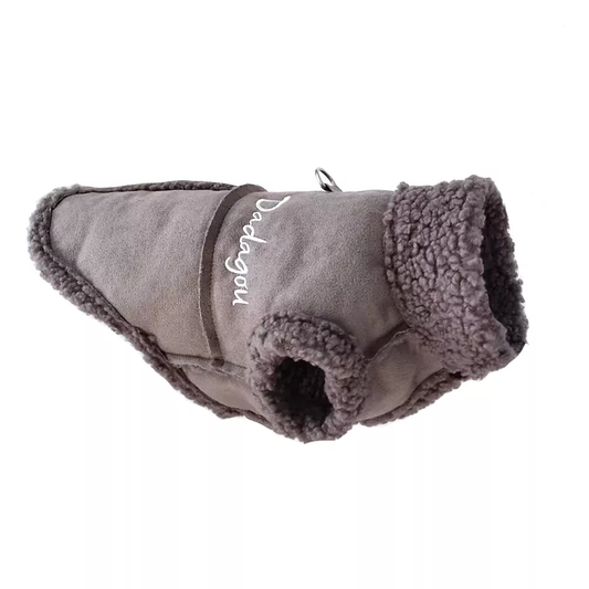 Manteau gris chaud d'hiver style anglais pour chien