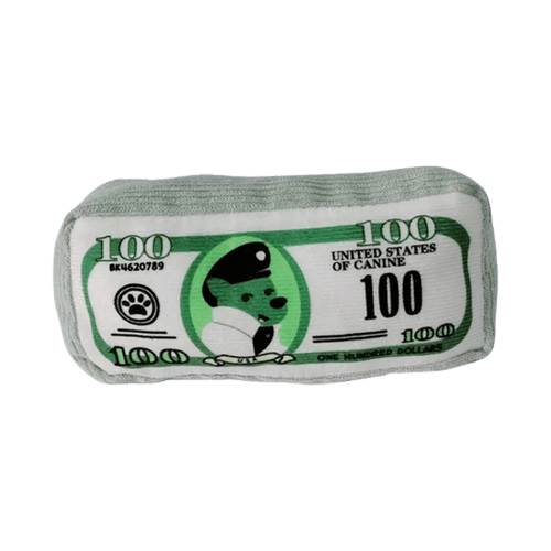 Peluche pour chien en forme de liasse de billet version grise