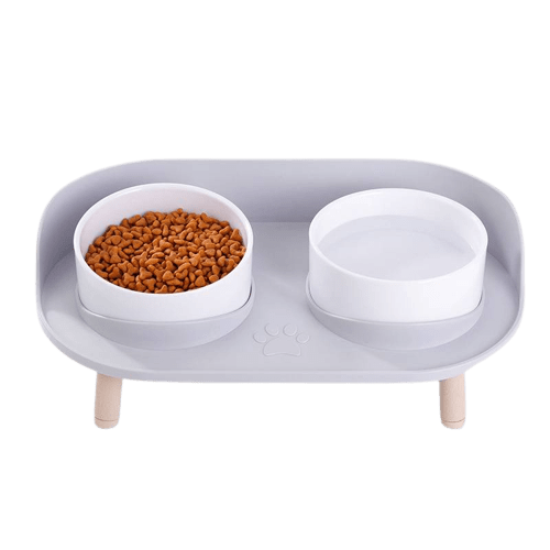 Mangeoire design gris clair pour animaux