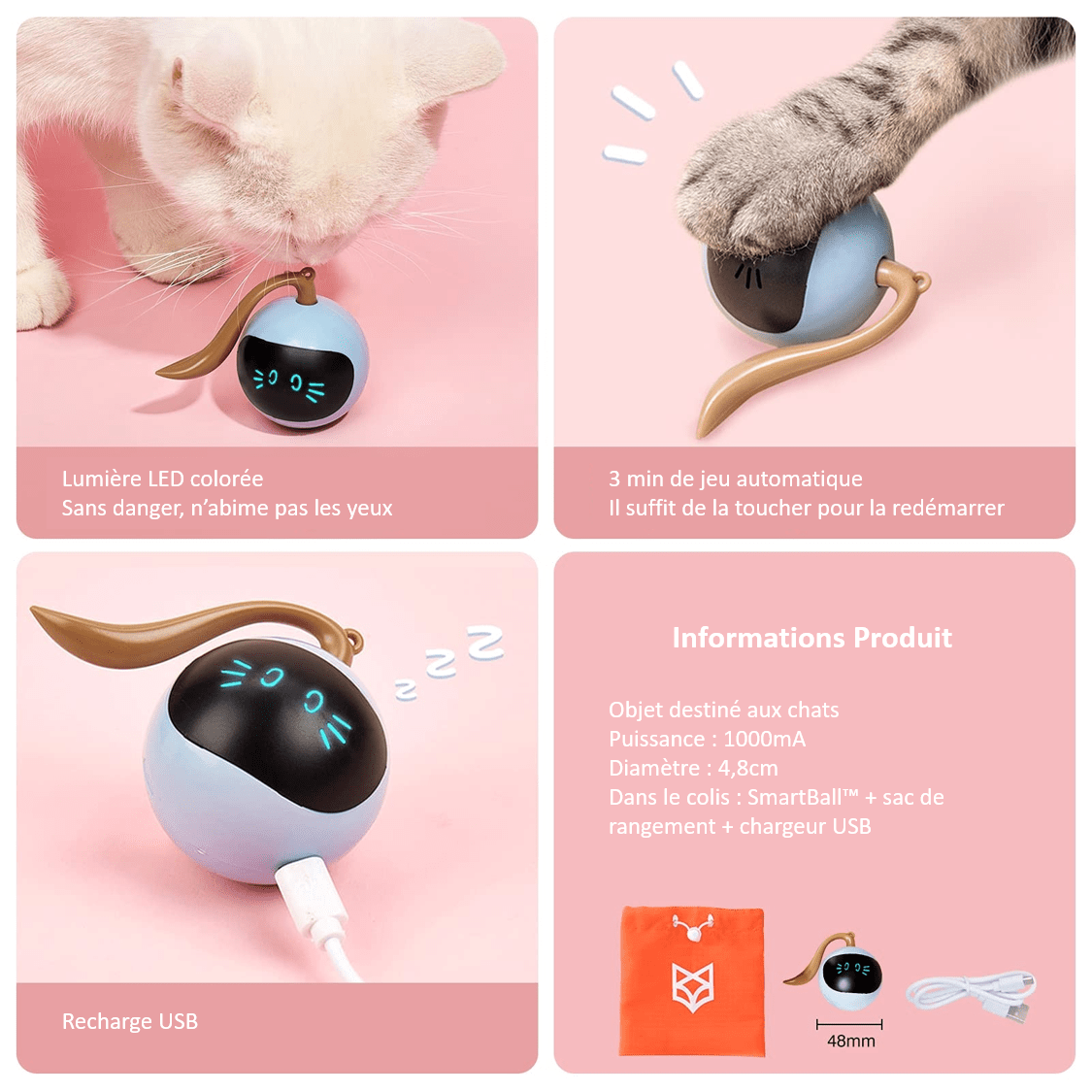 Informations sur notre balle automatique pour chat