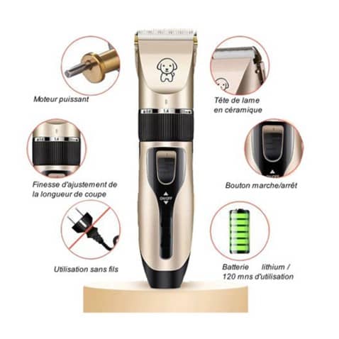 Informations sur la tondeuse électrique sans fil pour animaux