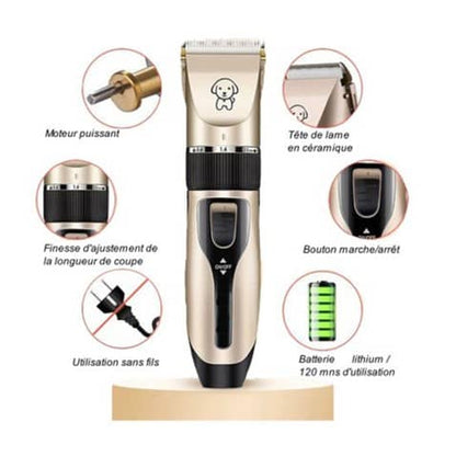 Informations sur la tondeuse électrique sans fil pour animaux