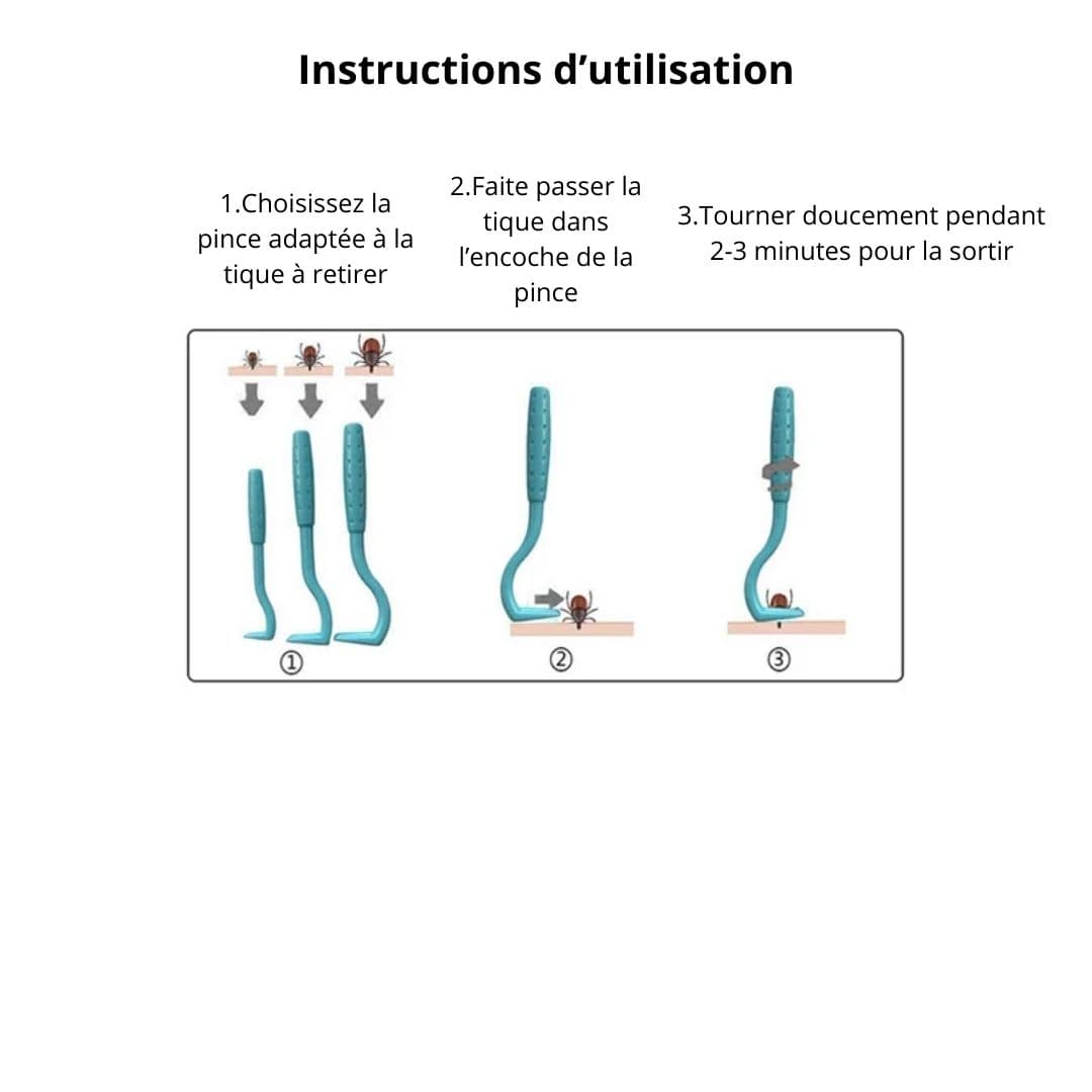 Instructions d'utilisation de notre pince à tiques en plastique pour chien et chat