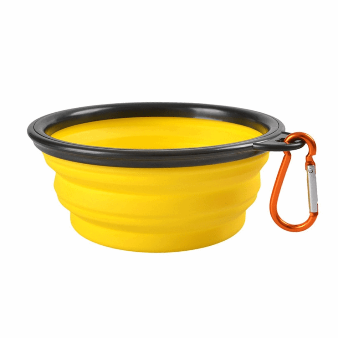 Gamelle de voyage jaune pour chien