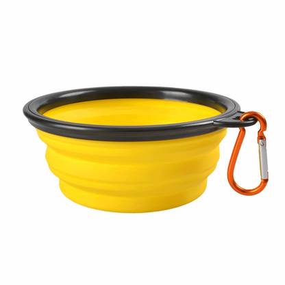 Gamelle de voyage jaune pour chien