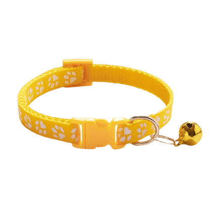 Collier jaune avec clochette pour chat