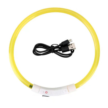 Collier à LED jaune pour chien
