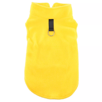 Pull polaire simple jaune pour chien