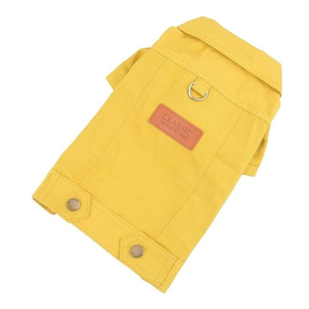 Veste jaune Denim de printemps pour chien