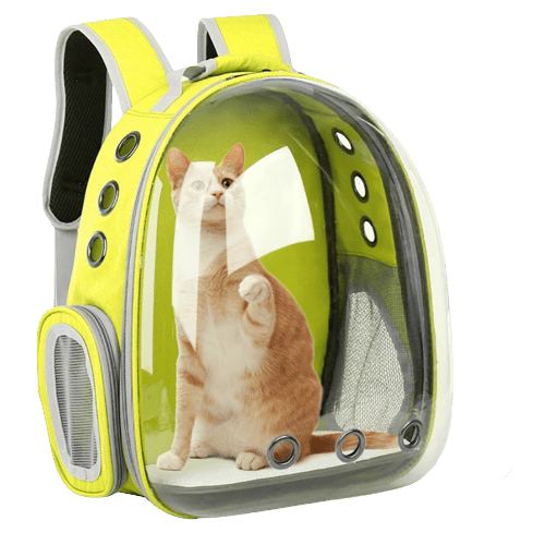 Sac à dos de transport jaune pour chien et chat