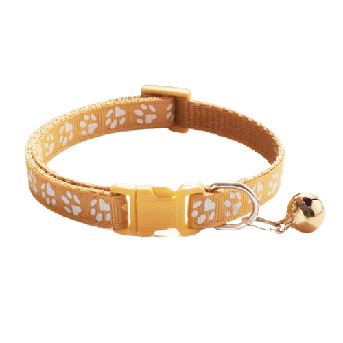 Collier marron avec clochette pour chat
