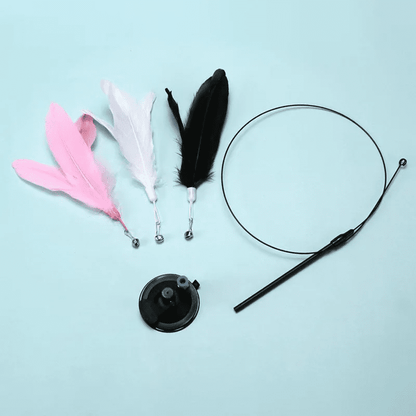 Canne à pêche avec ventouse pour chat