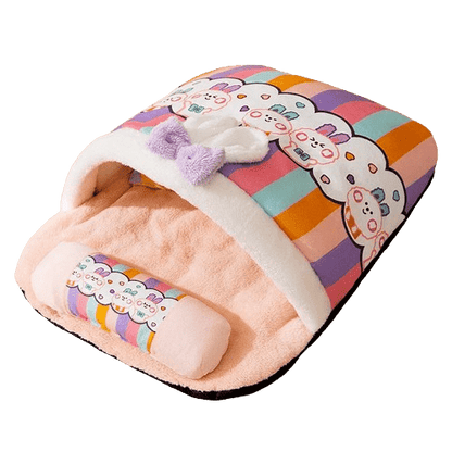 Lit sac de couchage kawaii pour chat