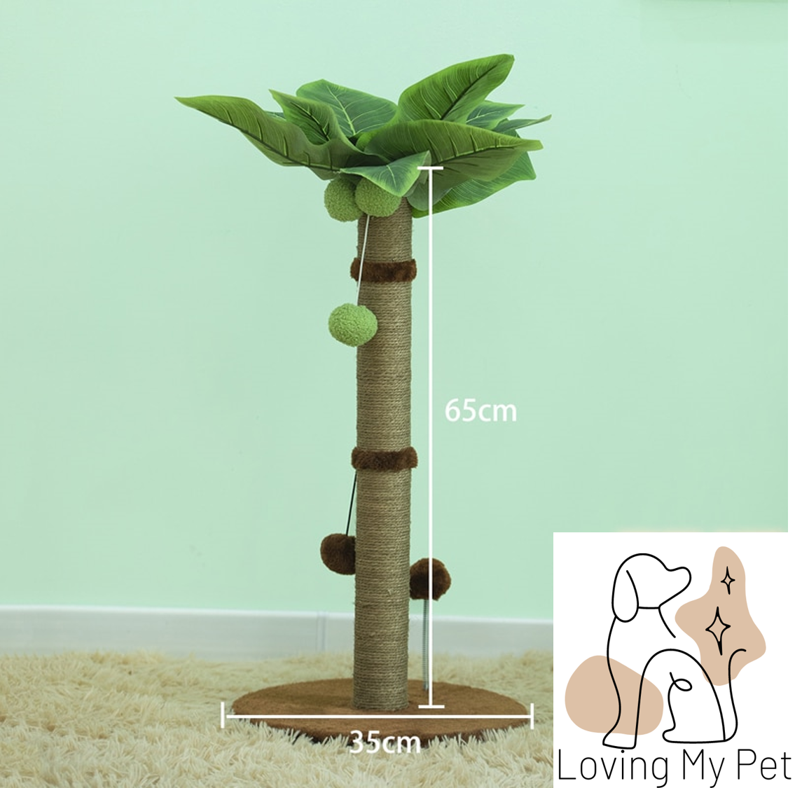 Dimensions griffoir en forme de palmier pour chat